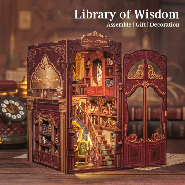 Kit "Book Nook" Library of Wisdom avec éclairage Led Intégrée – Image 2