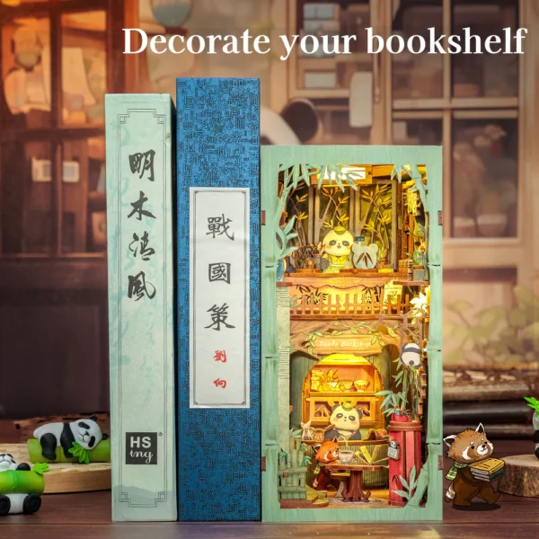 Kit "Book Nook" Panda Bookshop avec éclairage Led Intégrée – Image 3