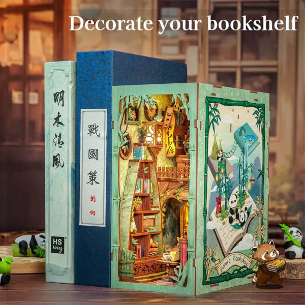 Kit "Book Nook" Panda Bookshop avec éclairage Led Intégrée – Image 4