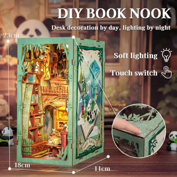 Kit "Book Nook" Panda Bookshop avec éclairage Led Intégrée – Image 5