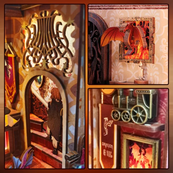 Kit "Book Nook" Flame Common Room avec éclairage Led Intégrée – Image 5