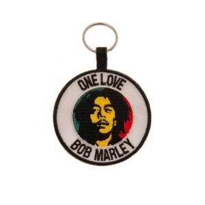 Porte-clés en tissu brodé Bob Marley : One Love