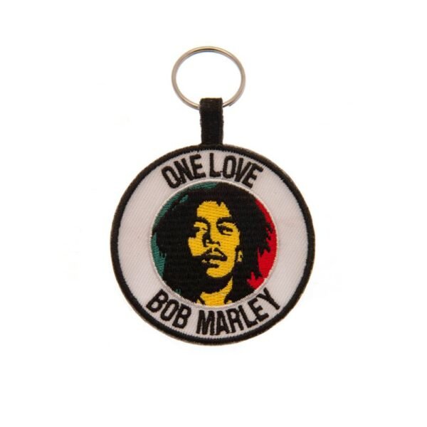 Porte-clés en tissu brodé Bob Marley : One Love