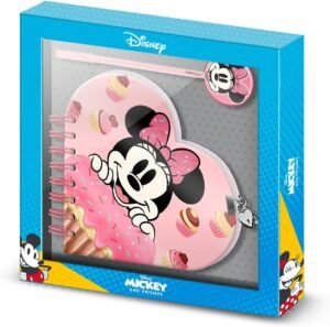 Set Box 1 Journal secret forme coeur + 1 Stylo Disney : Minnie Mouse