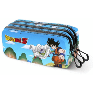 Trousse 3 compartiments zippés Dragon Ball Z : Goku & Piccolo [23*11*10cm]