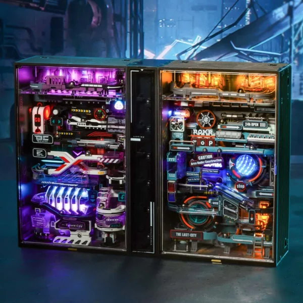Kit "Book Nook" Techno The Futur City avec éclairage Led Intégrée  [Kit à construire140 pièces] – Image 4