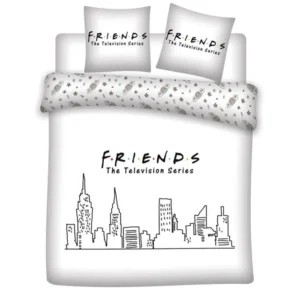 Parure réversible 2 places Friends [Housse de couette 240x220cm + 2 Taies 63×63, Microfibre]