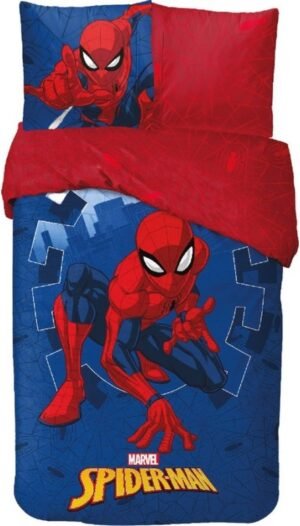 Parure de lit une place Marvel Spider-Man [100% coton, Housse de couette 140x200cm +Taie 63×63]