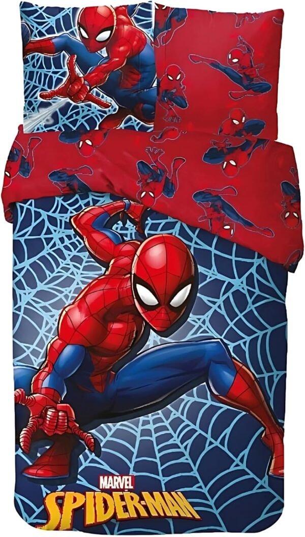 Parure de lit une place Marvel Spider-Man [100% coton, Housse de couette 140x200cm