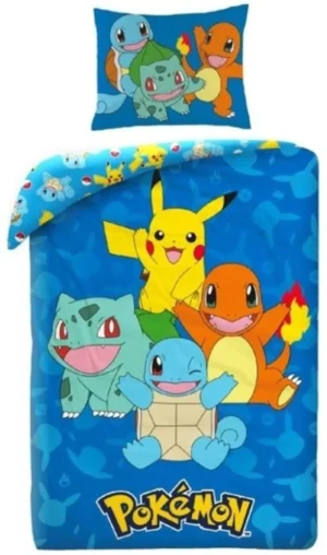 Parure de lit une place Pokemon  [Polyester, Housse de couette 140x200cm +Taie 65×65]