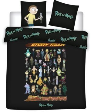 Parure réversible 2 places Rick & Morty [Housse de couette 240x220cm + 2 Taies 65×65, 100% coton]