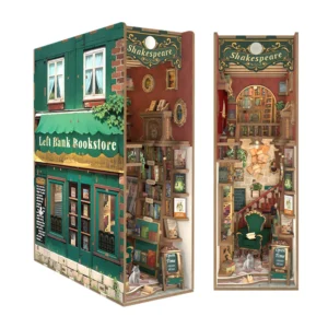 Kit « Book Nook » Librairie Rive Gauche (left bank bookstore) avec éclairage Led Intégrée