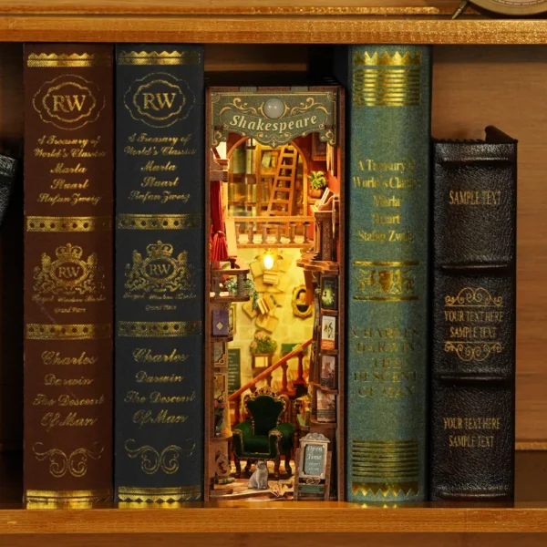 Kit "Book Nook" Librairie Rive Gauche (left bank bookstore) avec éclairage Led Intégrée – Image 8