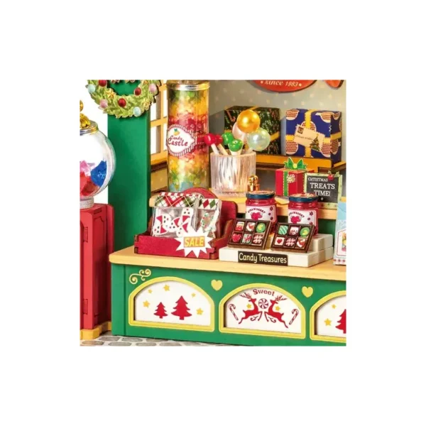 Kit "Book Nook" Christmas Candy Stand avec éclairage Led Intégrée  [Kit à construire 170 pièces] – Image 4