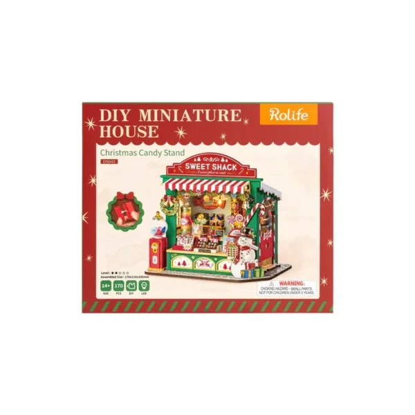 Kit "Book Nook" Christmas Candy Stand avec éclairage Led Intégrée  [Kit à construire 170 pièces] – Image 5