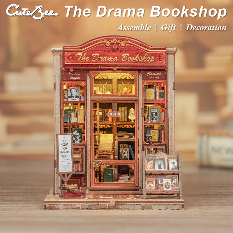 Kit "Book Nook" The drama bookshop avec éclairage Led Intégrée (253 pièces)