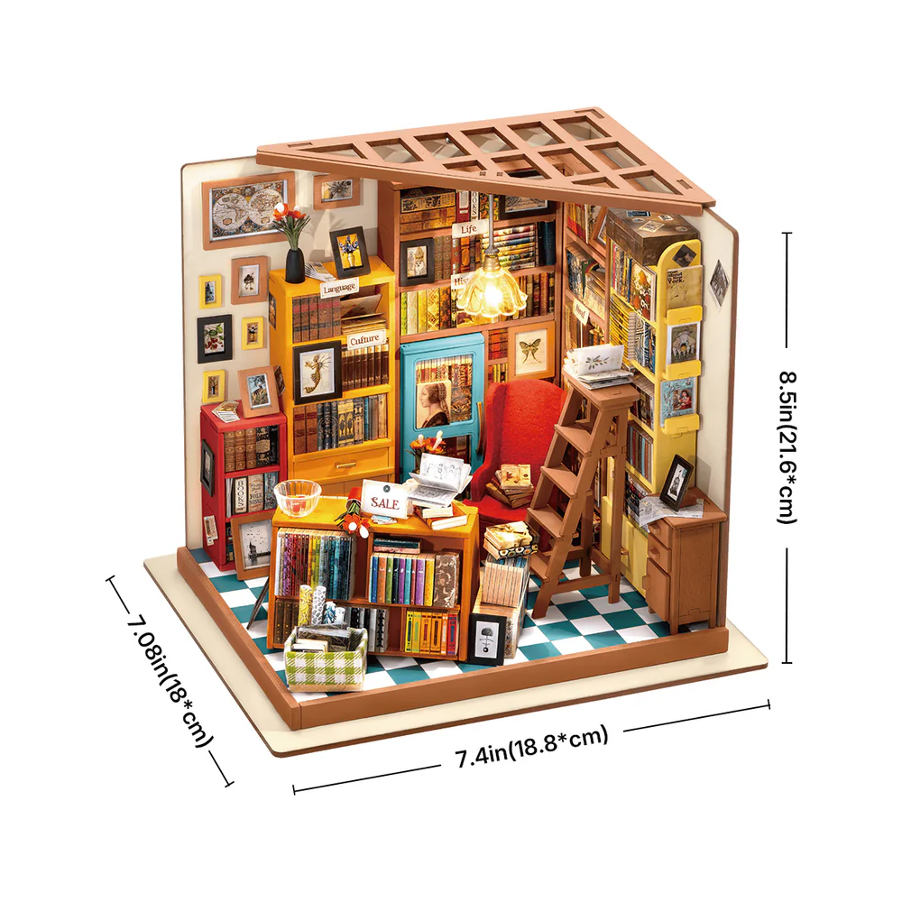 Kit "Book Nook" Bibliothèque d'étude de Sam avec éclairage Led Intégrée [Kit à construire, 236 pièce