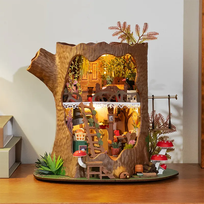 Kit "Book Nook" Fairytale Tree House avec éclairage Led Intégrée