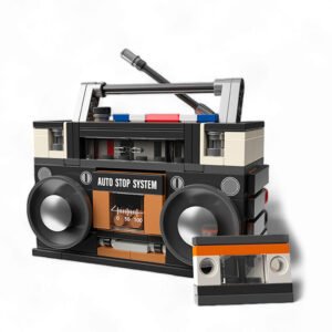 Kit de Construction Rétro  Pop Series : Radio Cassette type Boombox 1988  [168 pièces, 8,8×2,4×6,4 cm]