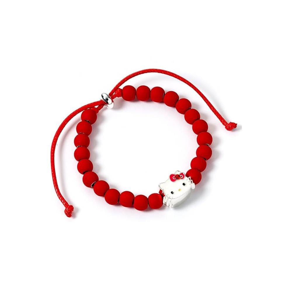 Bracelet ajustable en perles Hello Kitty : Kitty (rouge)