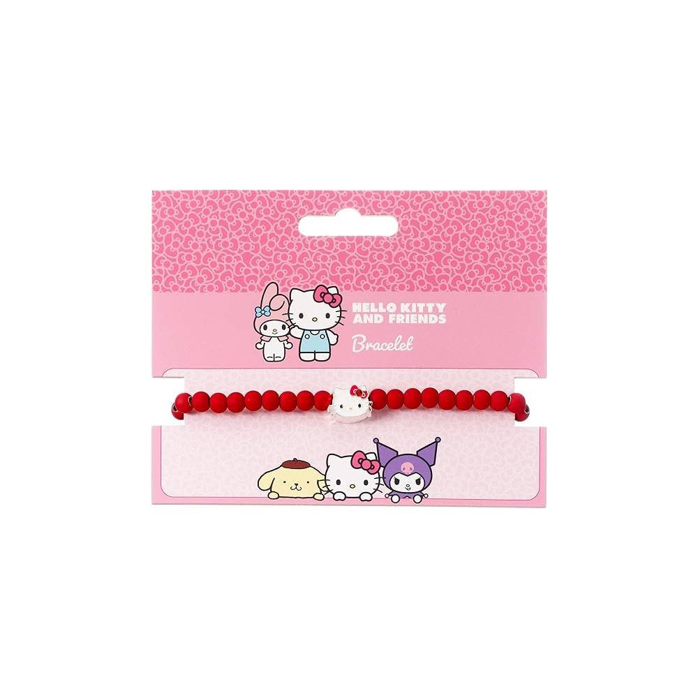 Bracelet ajustable en perles Hello Kitty : Kitty (rouge)