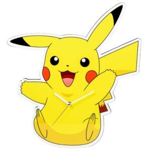 Grande horloge murale forme 50cm  en bois Pokémon : Pikachu