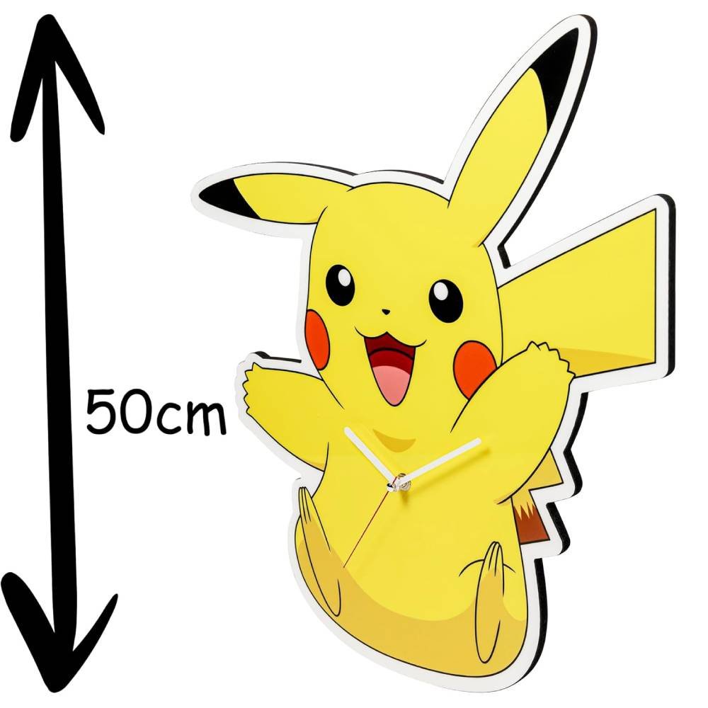 Grande horloge murale forme 50cm en bois Pokémon : Pikachu – Image 4