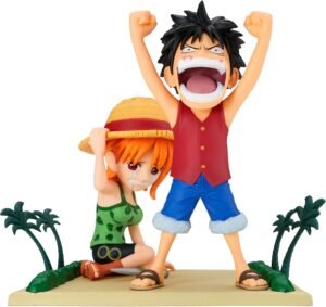 Figurine Banpresto One Piece : Luffy et Nami [WCF Log Stories] (7cm)