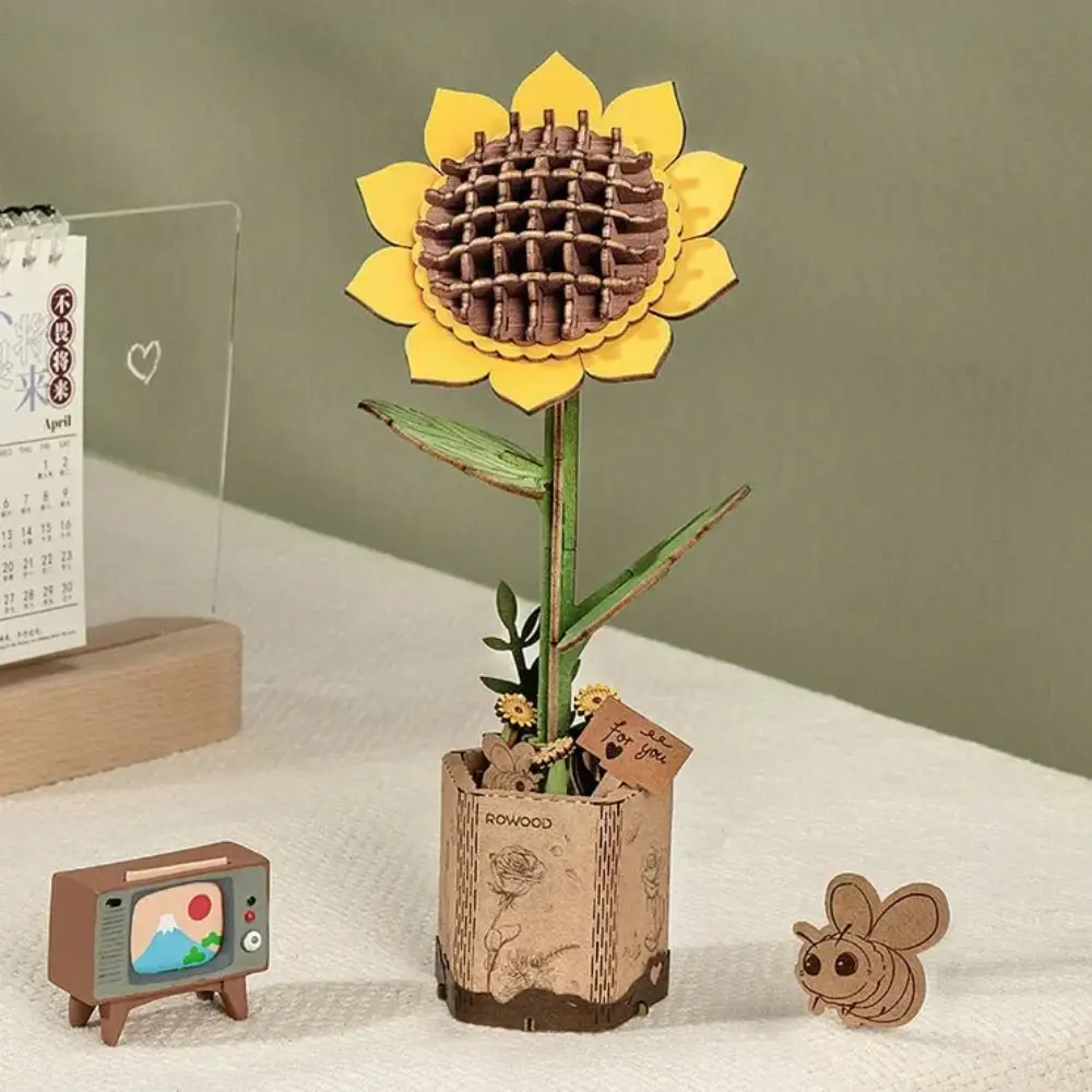 Kit "Book Nook" Bouquet de fleur + vase : Tournesol [Kit à construire, 154 pièces,