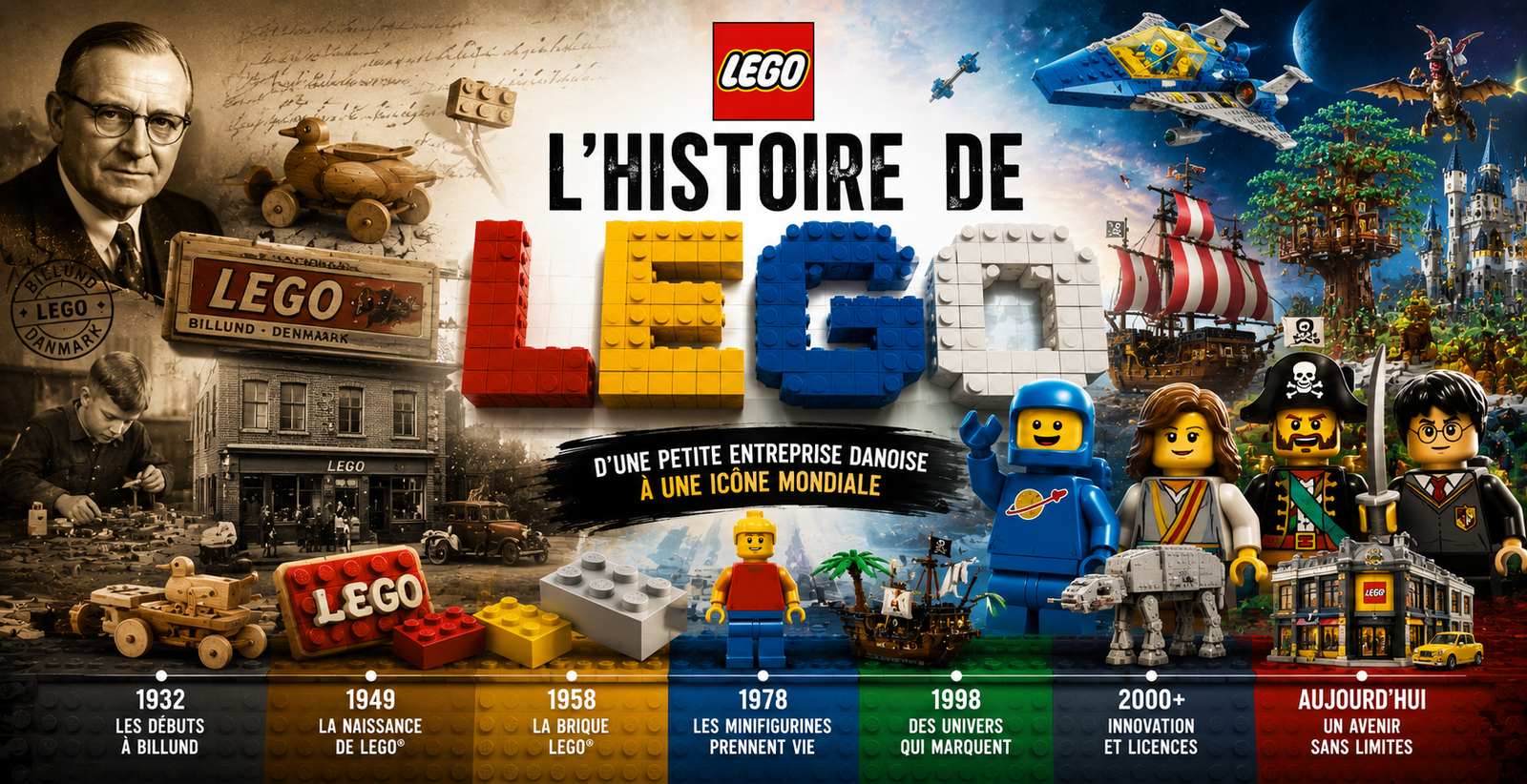 You are currently viewing L&rsquo;histoire de LEGO : des briques en bois au géant mondial du jouet