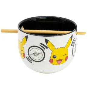 Bol Ramen Full Color céramique avec baguettes Pokemon : Pikachu [en boîte cadeau ]