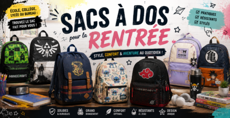 Lire la suite à propos de l’article Sac à dos rentrée scolaire : notre sélection pop culture pour la maternelle, le primaire et le collège