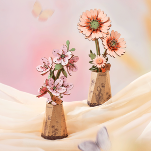 Kit « Book Nook » Bouquet de fleur + vase:  Sakura  [Kit à construire, 132 pièces]
