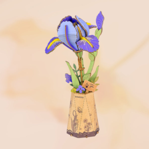 Kit « Book Nook » Bouquet de fleur + vase: Iris  [Kit à construire, 132 pièces]
