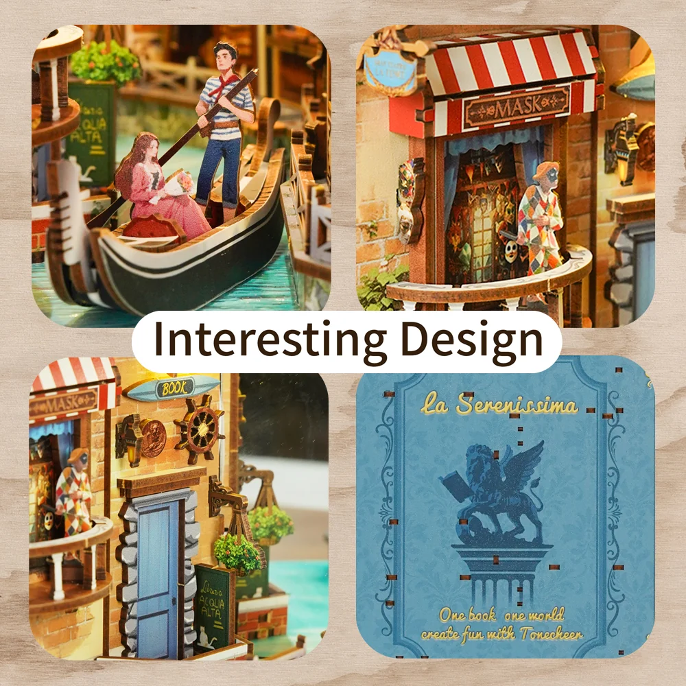 Kit "Book Nook" Venetian Dreams avec éclairage Led Intégrée – Image 6
